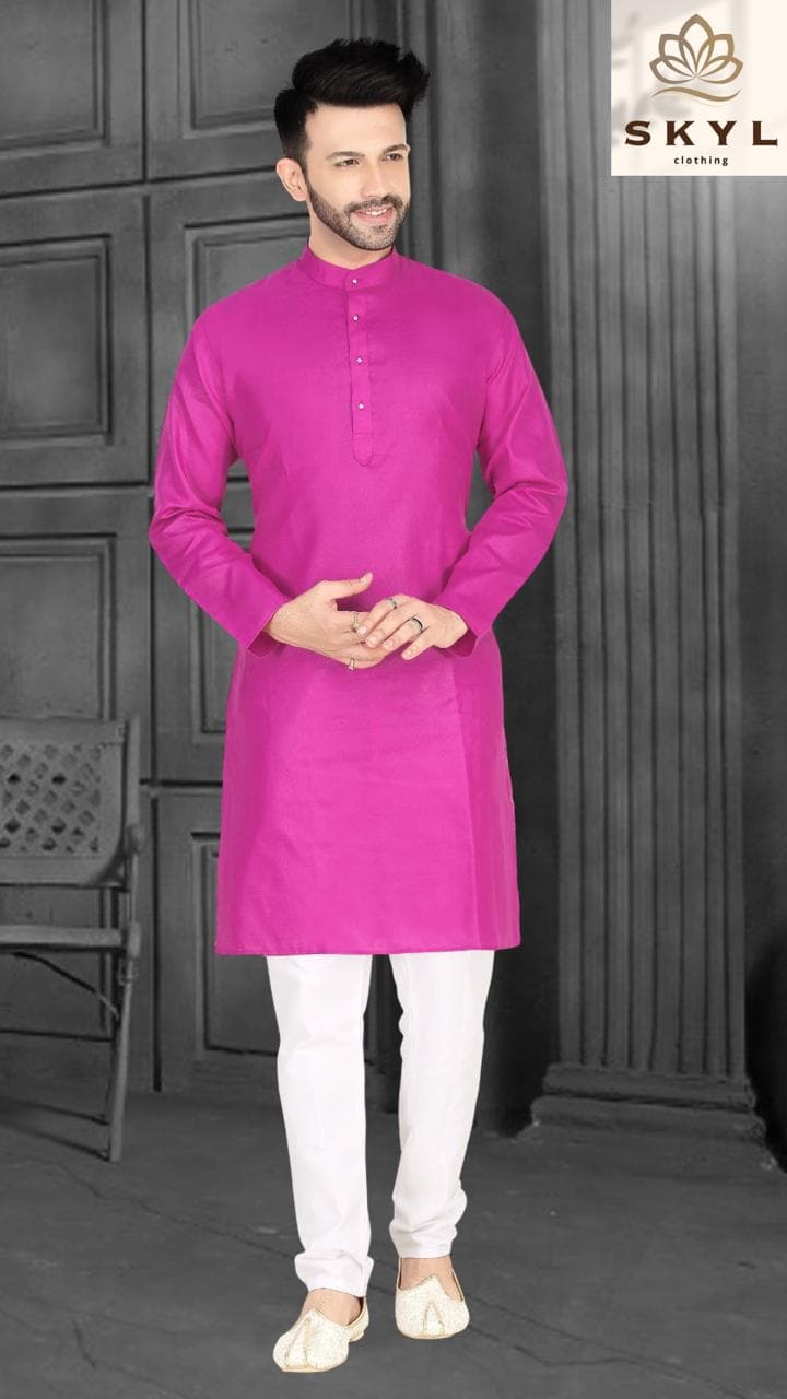 Mens Linen Cotton Kurta Pajama Set — D-Rani